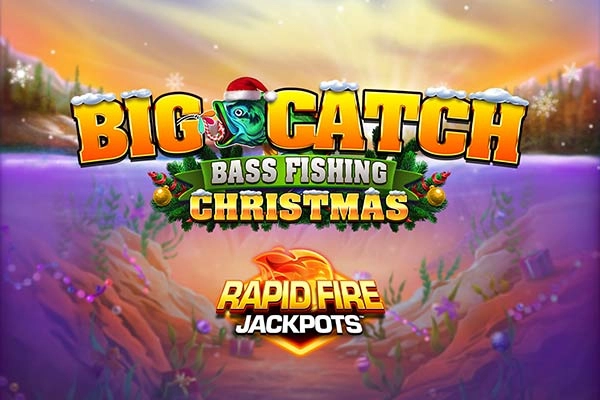 Game image: Big Catch Bass Fishing Christmas Rapid Fire Jackpots by Blueprint Gaming